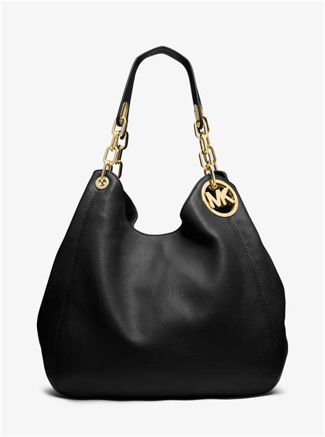 michael kors black leather bag.